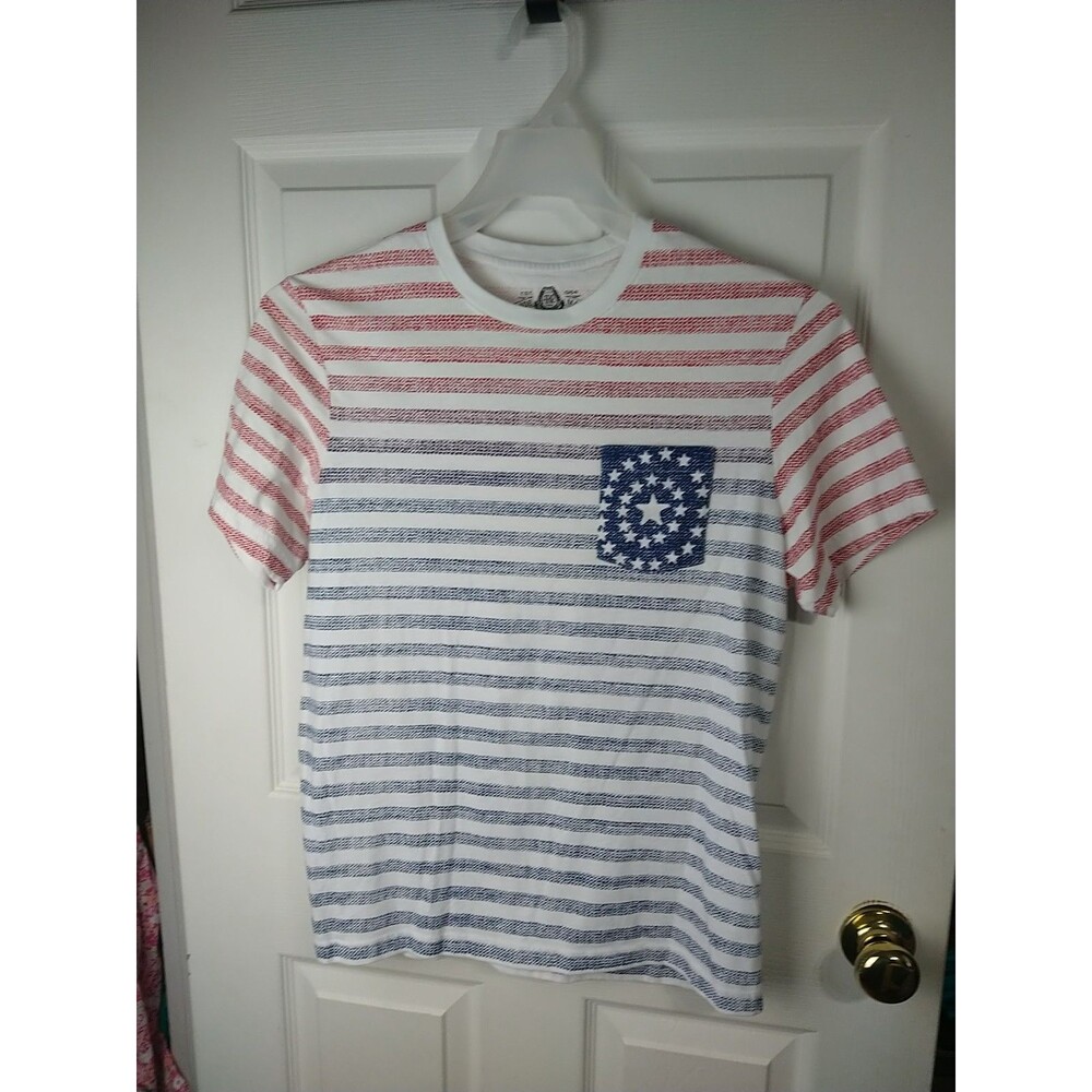 American Rag Men's M Tee Flag Red White Blue S/S Patriotic Pocket